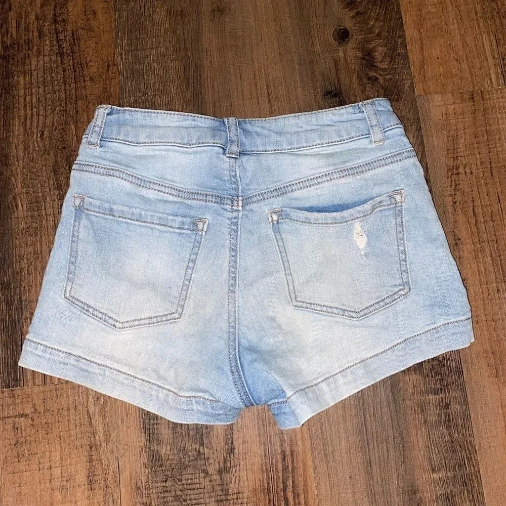 Acid Wash Distressed Shorts  - Picture 3 of 3
